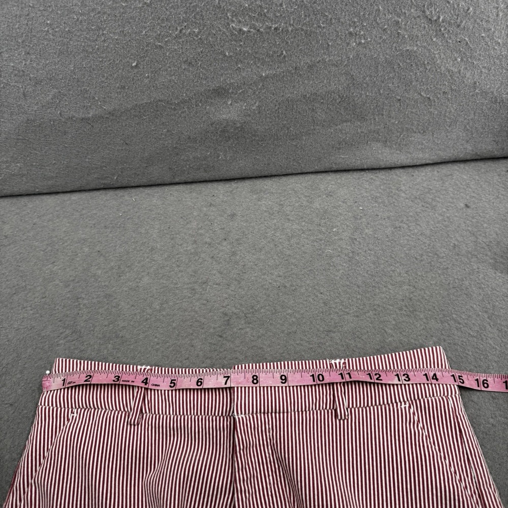 Crosby. Classic Shorts Women 4 Red White Railroad Stripe Pucker Nautical Coastal - Picture 8 of 12